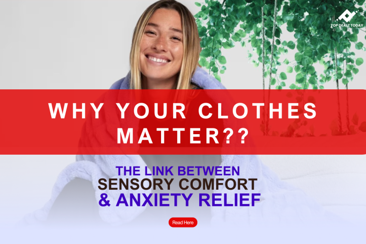 Person wearing a soft cream Comfrt weighted hoodie for anxiety relief.